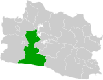 Map of West Java highlighting Cianjur Regency